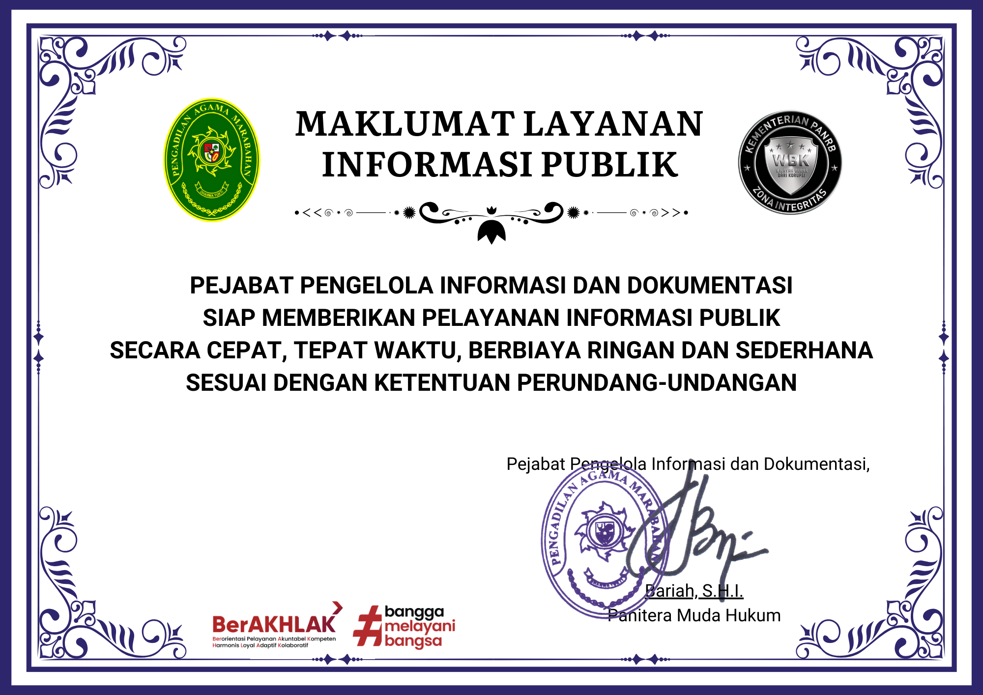 MAKLUMAT LAYANAN INFORMASI PUBLIK